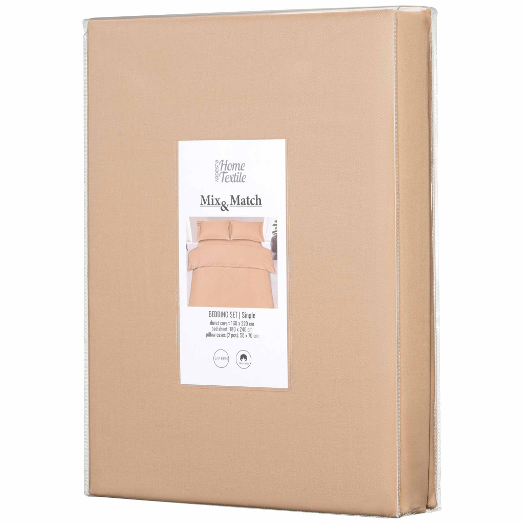 Постільна білизна Ardesto Mix&Match сатин бежевий євро 200х220 (ART2022SI) - зображення 11