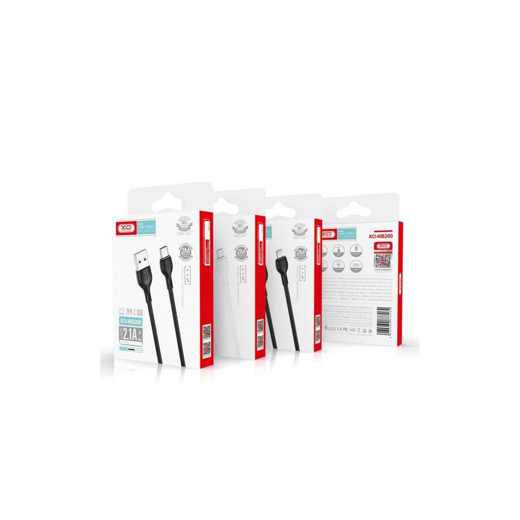 Дата кабель USB 2.0 AM to USB-C 1.0m 2.1A black XO (XO-NB200-TC-1-BK) - зображення 3