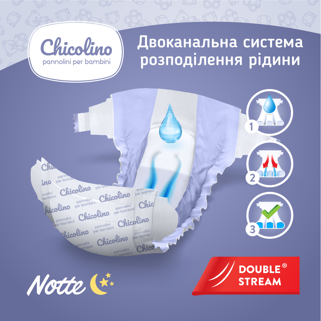 Підгузки Chicolino Night Розмір 4 (7-14 кг) 40 шт (4823098410584) - зображення 5