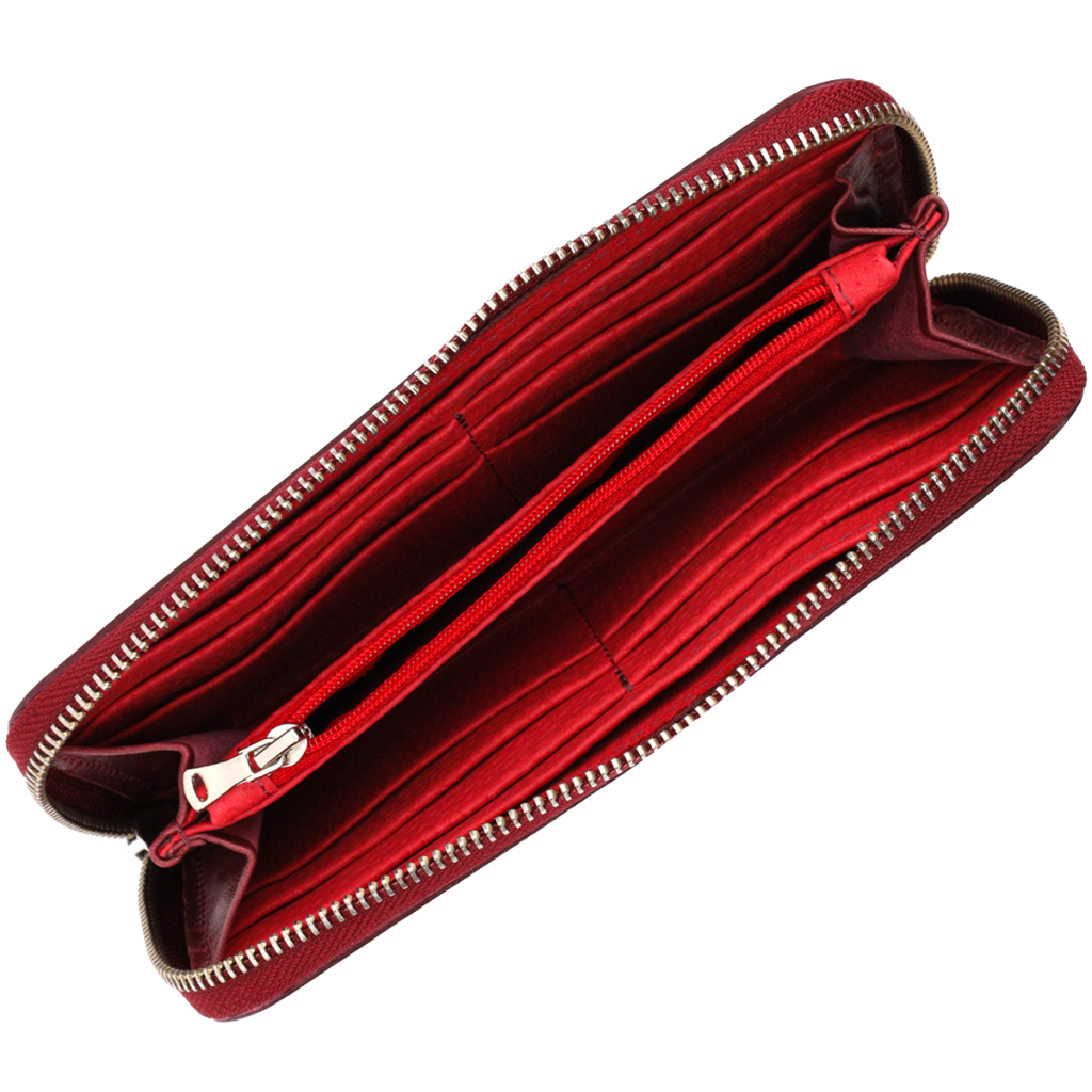 Гаманець Grande Pelle З натуральної шкіри Бордовий (16796) - зображення 6