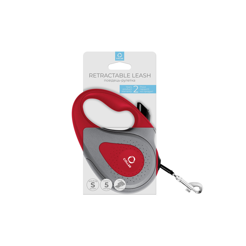 Повідець для собак Collar стрічка S до 15 кг 5 м червоний (81243) - зображення 3