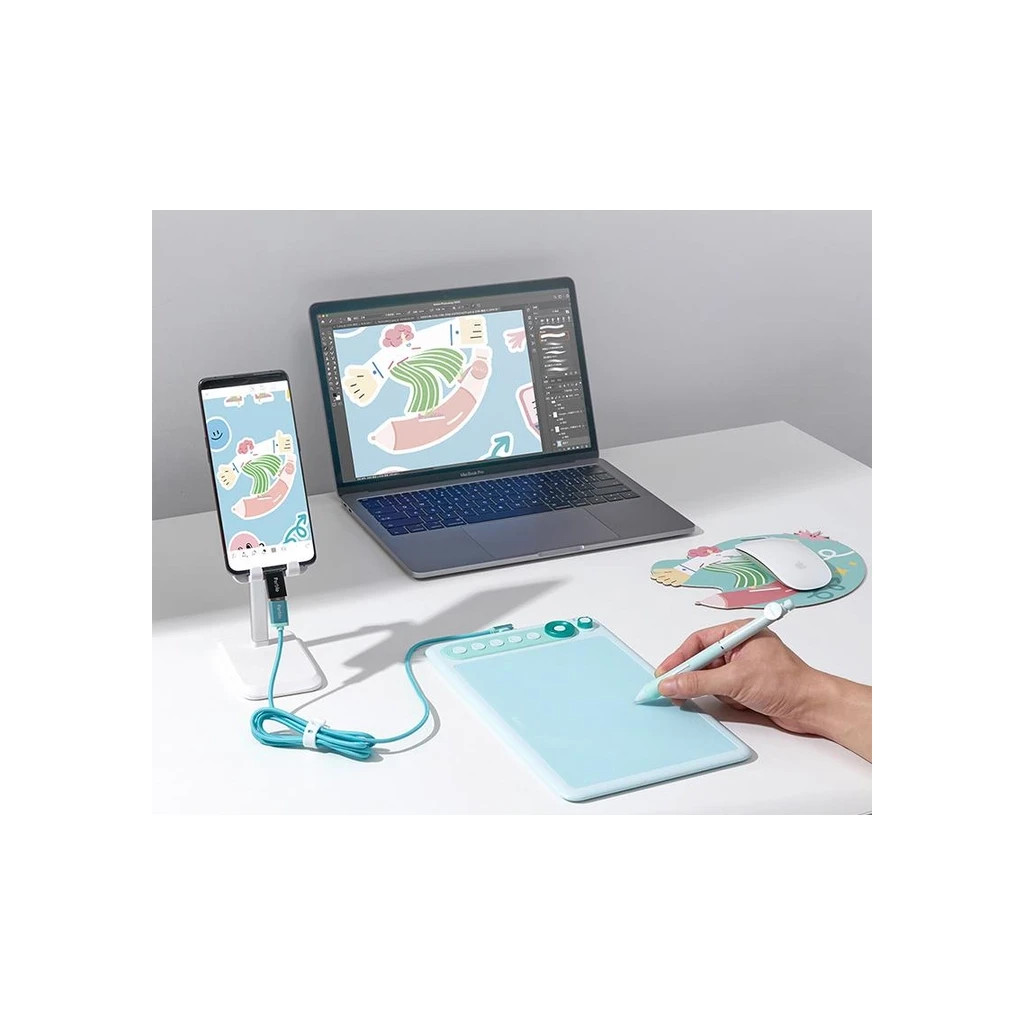 Графічний планшет Parblo Intangbo X7 Green (INTANGBOX7G) - зображення 5