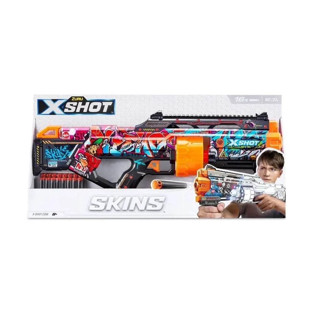 Іграшкова зброя Zuru X-Shot Швидкострільний бластер Skins Last Stand Graffiti (16 патронів) (36518B) - зображення 5