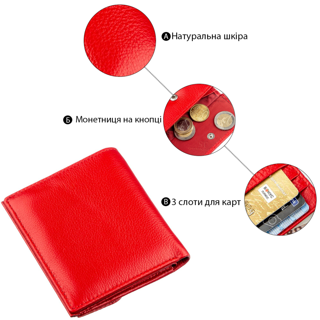 Гаманець ST Leather Червоний (18918) - зображення 4