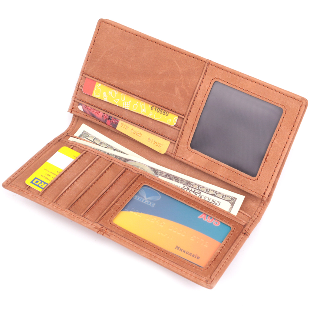 Гаманець Vintage Унісекс у вінтажній натуральній шкірі Рудий (22853) - зображення 6