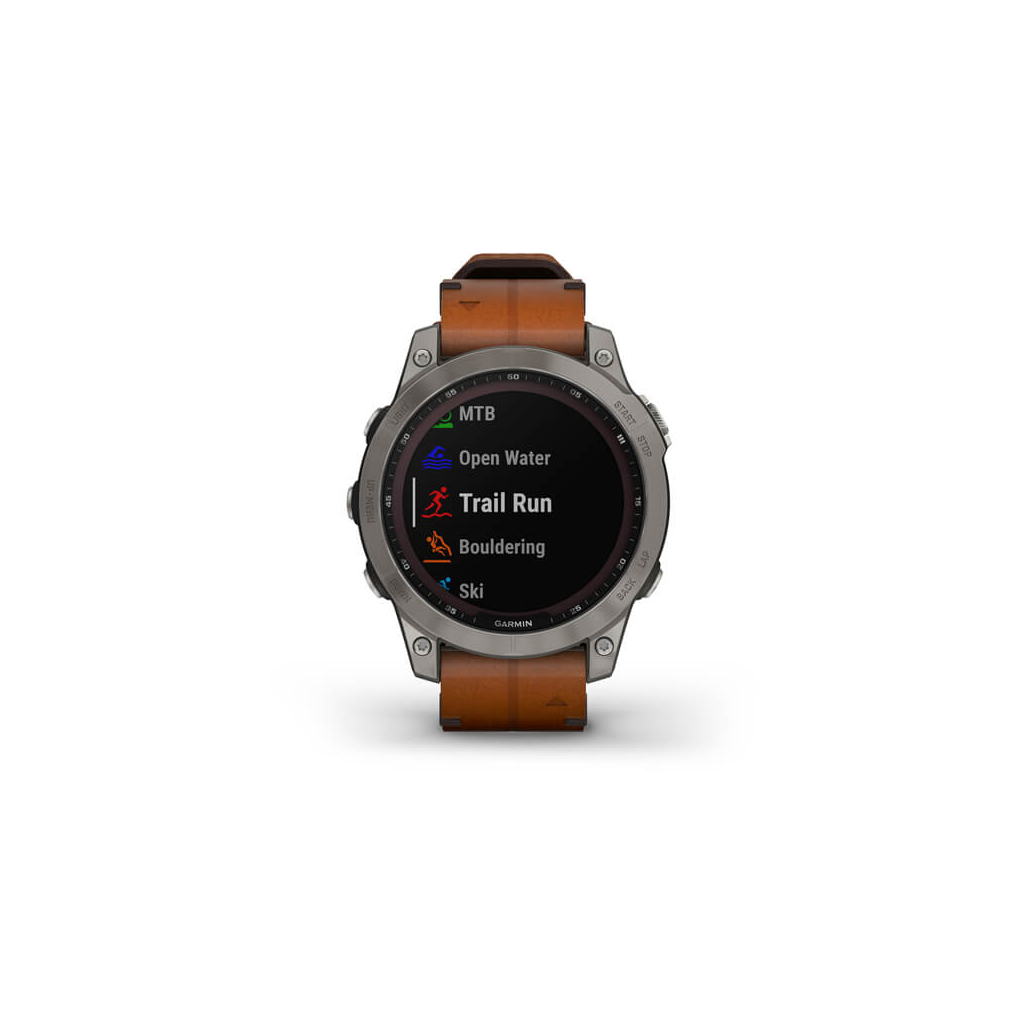 Смарт-годинник Garmin fenix 7 Sapph Solar Titanium w/ Chestnut Leather Band, GPS (010-02540-31) - зображення 6