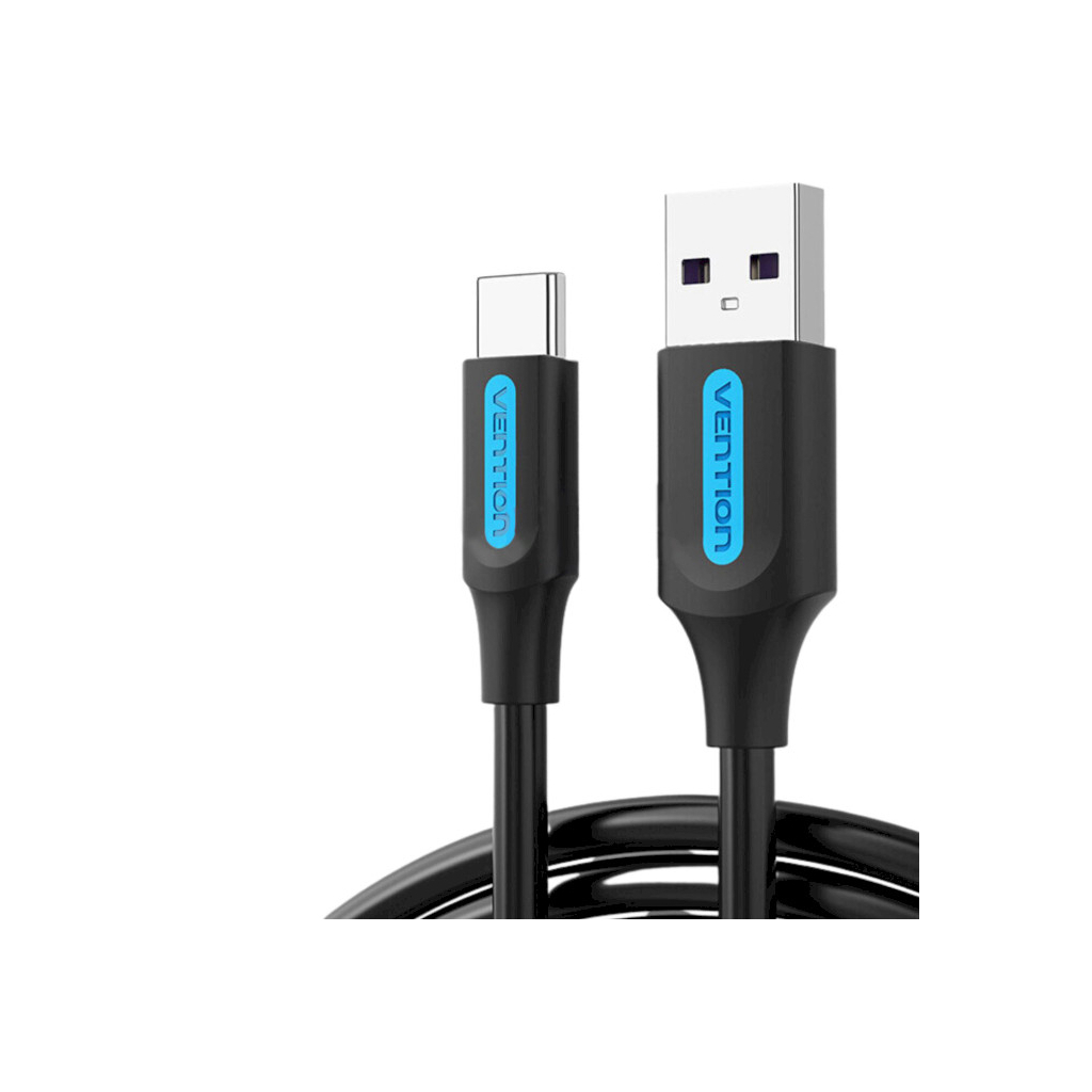Дата кабель USB 2.0 AM to USB-C 0.5m 5.0A (25W) PVC black VENTION (CORBD) - picture 2