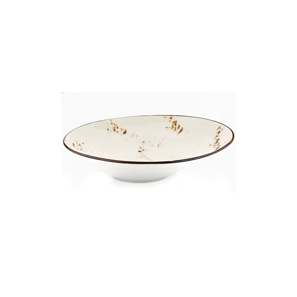 Тарілка By Bone Harmony Elegance для пасти з асиметричним бортом 27 см (HA-EL-GBR-27-CK) - зображення 1