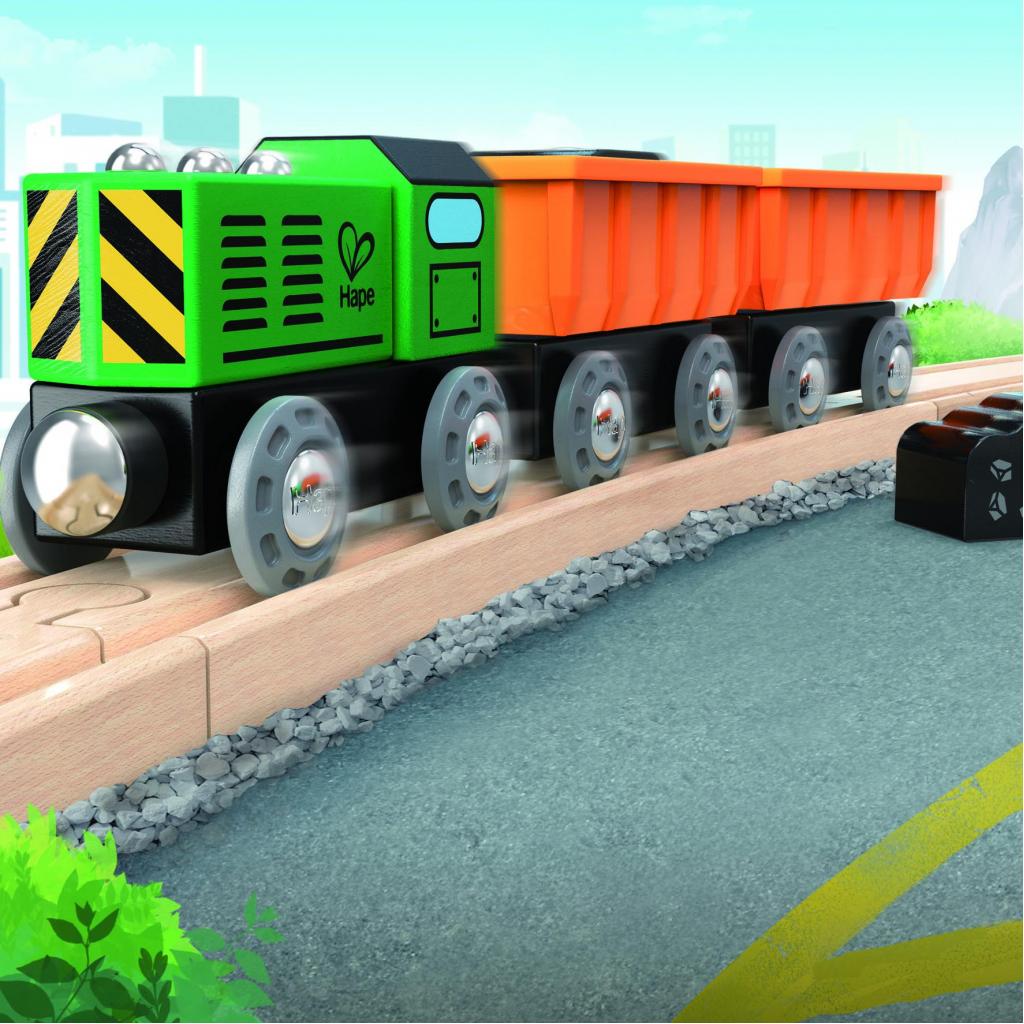 Залізниця Hape Товарний потяг 3 вагони (E3718) - зображення 7