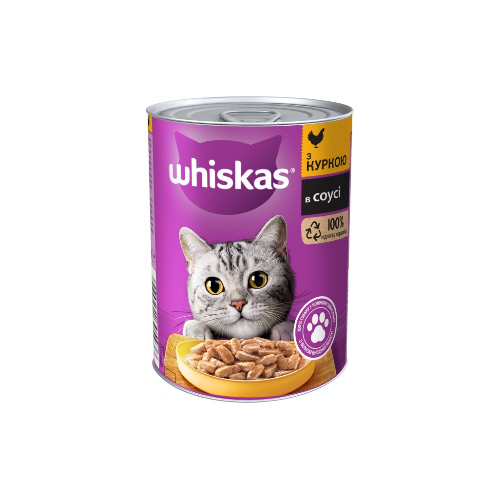 Консерви для котів Whiskas з куркою в соусі 400 г (5900951305436) - зображення 1