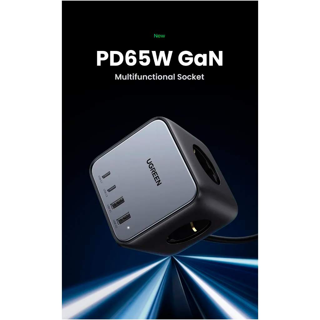 Зарядний пристрій Ugreen 4xUSB 65W DigiNest Cube (2хUSB-C+2xUSB-A) CD268 (60113) - изображение 3