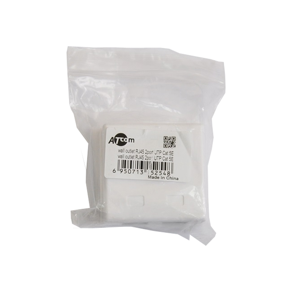 Комп'ютерна розетка Atcom RJ45 x2 UTP 5e (15254) - зображення 2