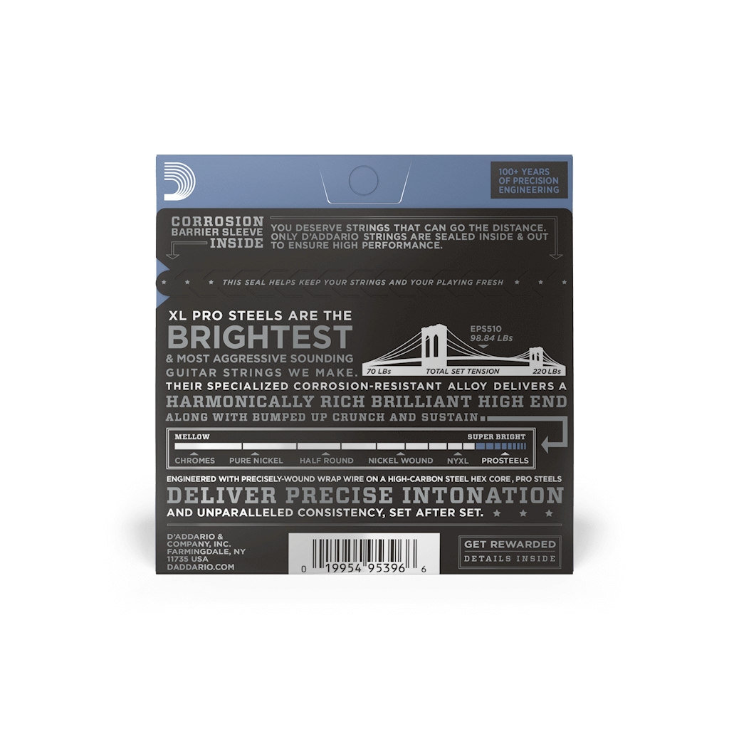 Струни для гітари D'Addario XL ProSteels Regular Light (10-46) (EPS510) - изображение 3