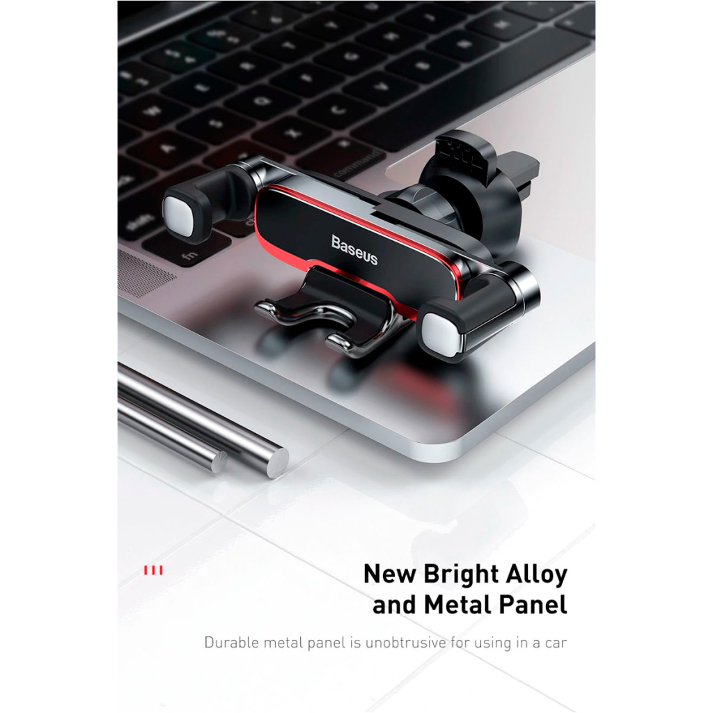 Універсальний автотримач Baseus Mr Hui Gravity Car Mount Black (SUYL-HU01) - изображение 12