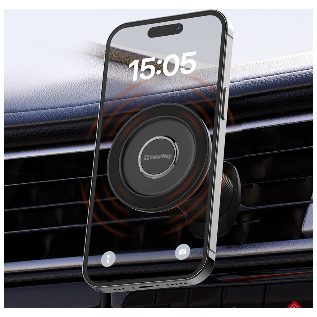 Універсальний автотримач ColorWay Magnetic Air Vent-5 (360° rotation) (CW-CHM15-BK) - изображение 12