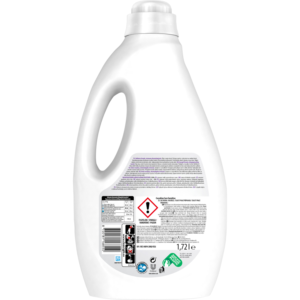 Гель для прання Coccolino Care Sensitive для делікатного прання 1.72 л (8720181168550) - зображення 3