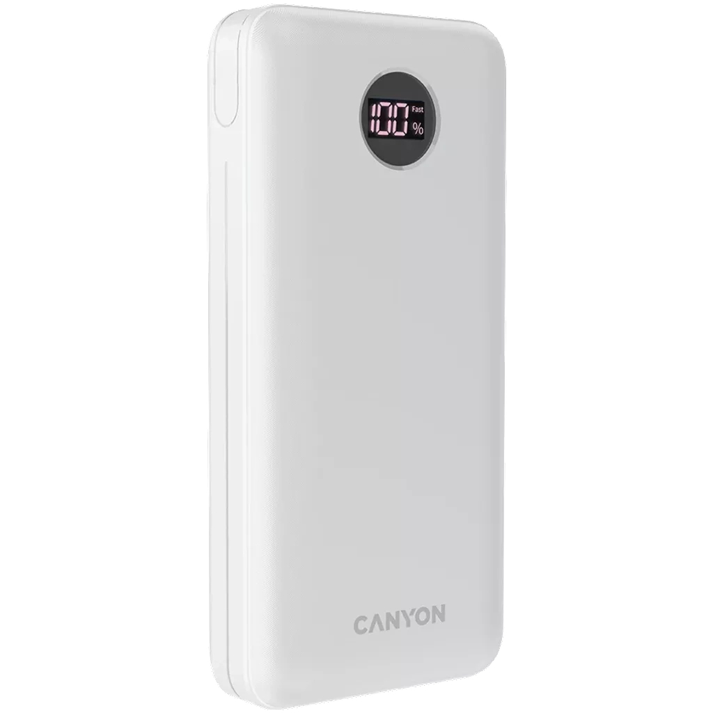 Батарея універсальна Canyon PB-2002 20000mAh, PD/20W, QC/3.0/22.5W, White (CNE-CPB2002W) - зображення 2