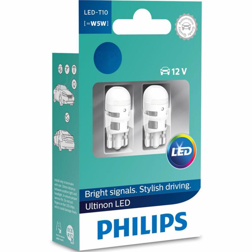 Автолампа Philips W5W Ultinon LED, 4000K 12V, 2шт/бл. (11961ULW4X2) - зображення 1