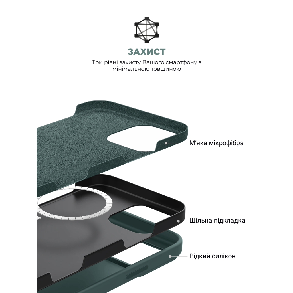 Чохол до мобільного телефона Armorstandart ICON2 MagSafe Apple iPhone 16 Pro Lake Green (ARM81318) - зображення 6