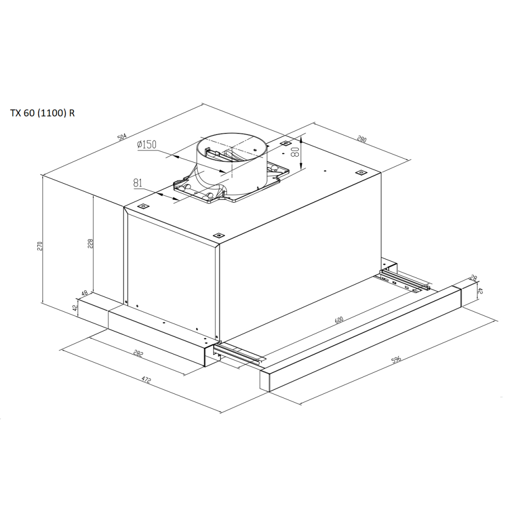 Витяжка кухонна Pyramida TX 60 (1100) R WH - зображення 6