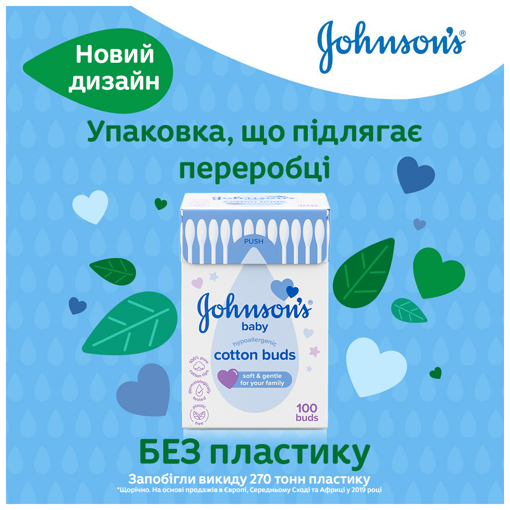 Ватні палички Johnson’s baby 100 шт (3574661440460) - изображение 7