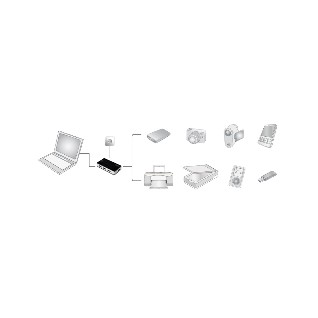 Концентратор Digitus USB 3.0 Hub, 4 Port (DA-70231) - зображення 6