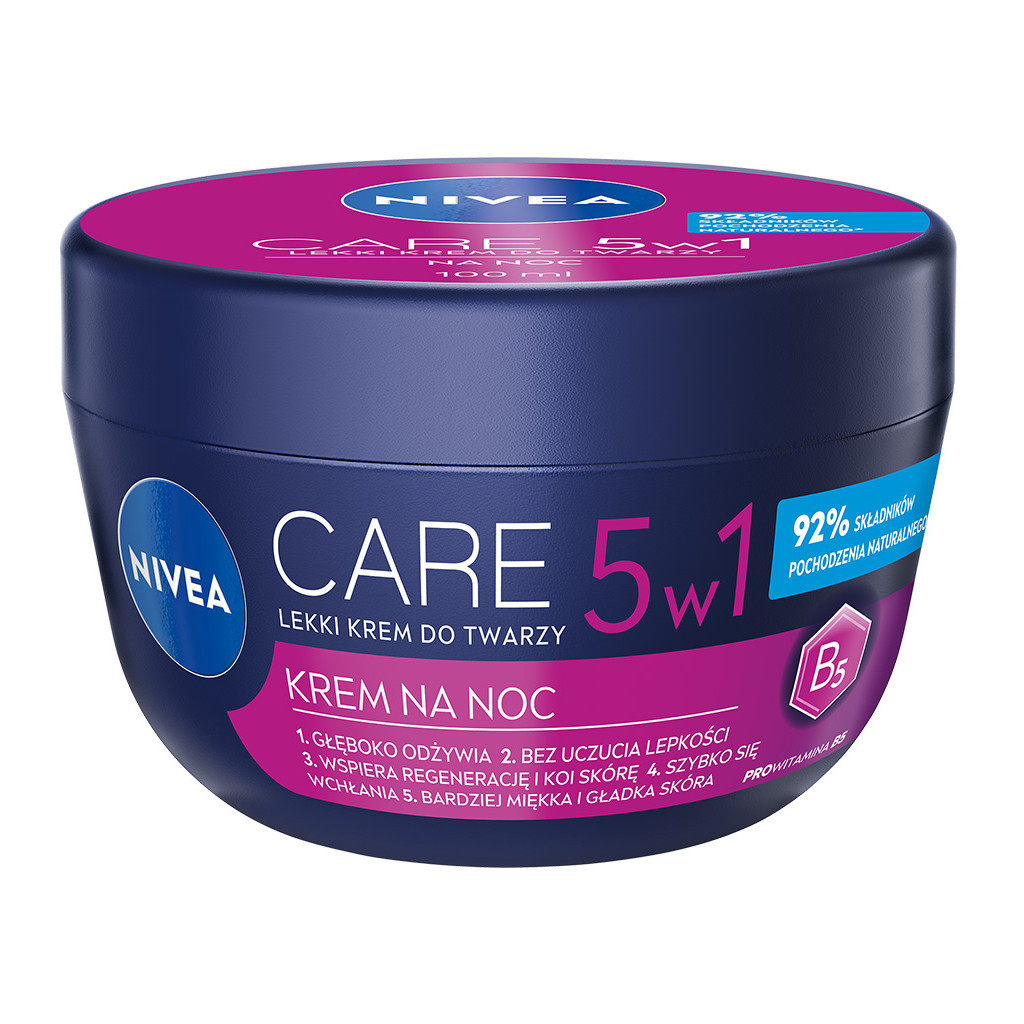 Крем для обличчя Nivea Care Нічний з вітаміном В5 100 мл (40066745/42360360) - зображення 1