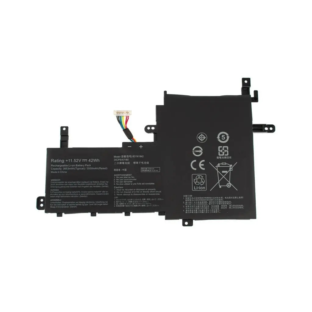 Акумулятор до ноутбука Asus X531 B31N1842, 3550mAh (42Wh), 3cell, 11.52V, Li-Pol AlSoft (A47989) - зображення 1