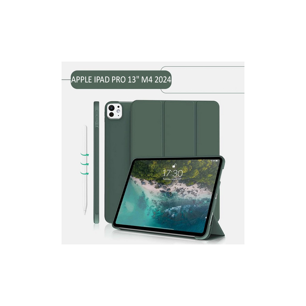 Чохол до планшета BeCover Tri Fold Soft TPU Silicone Apple iPad Pro 13" M4 2024 Dark Green (711752) - зображення 6