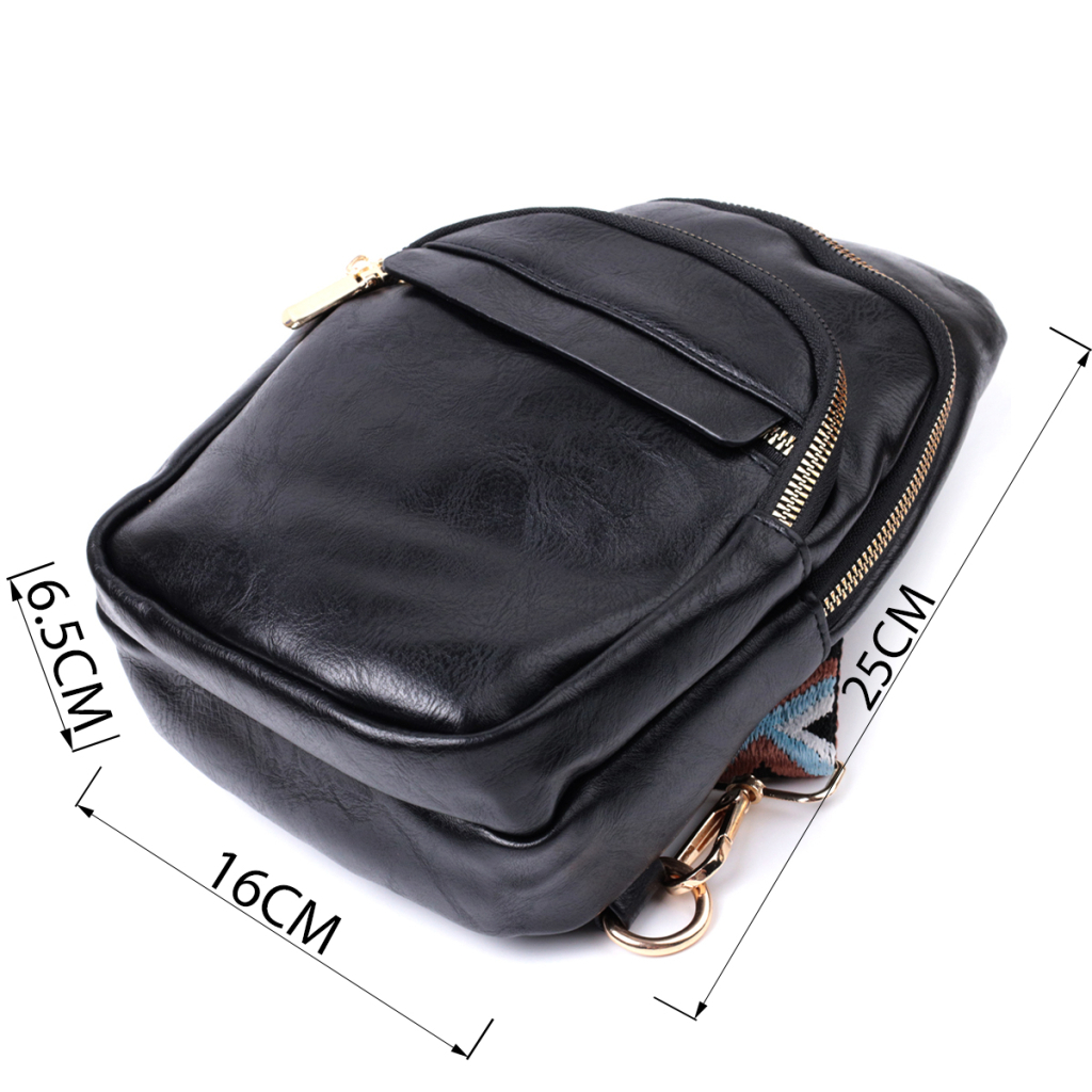 Сумка Vintage З гладкої екошкіри Чорна (22770) - зображення 3