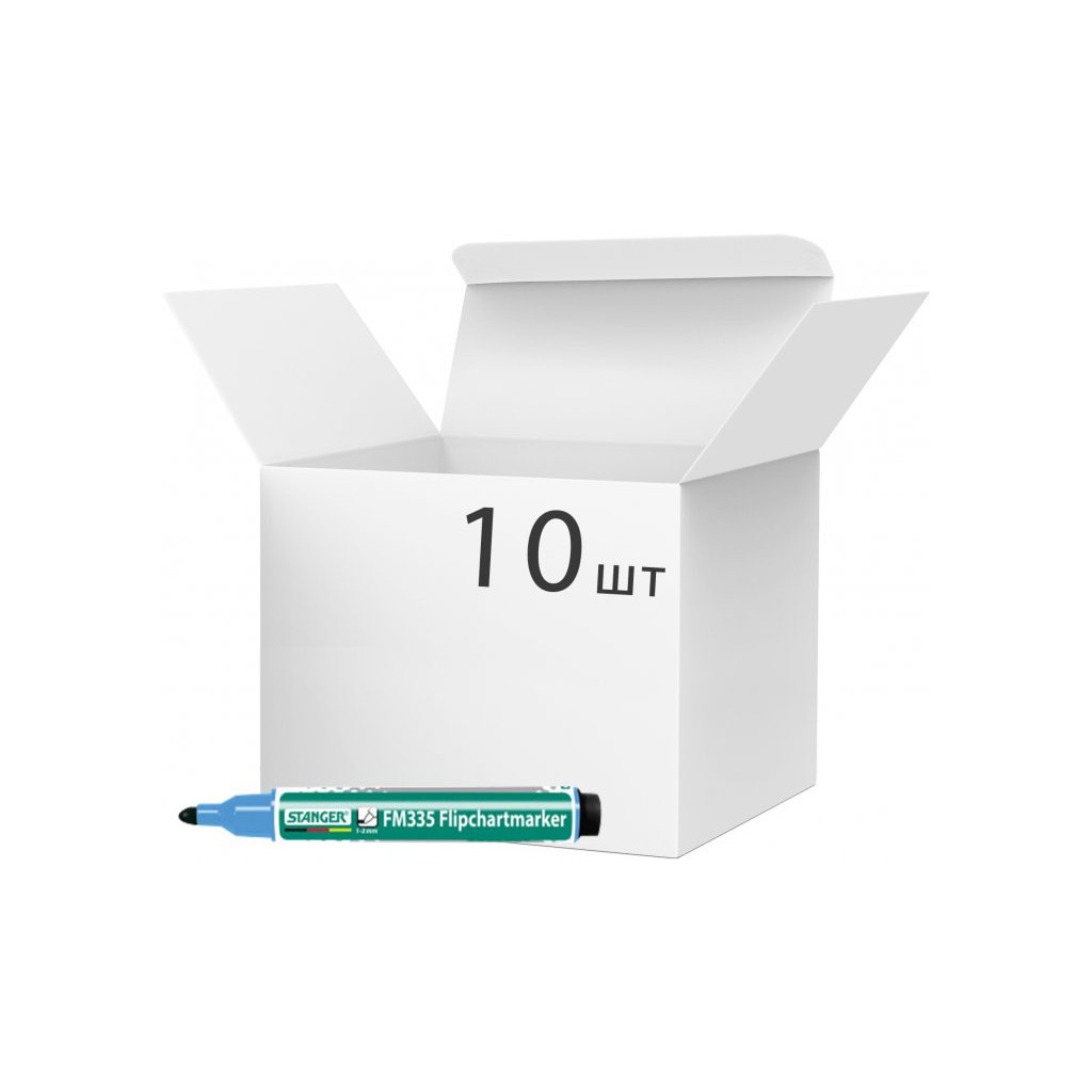 Маркер Stanger для фліпчарту, 1-3 мм чорний 10 шт (MARKER-FLISTFM335B10) - зображення 1