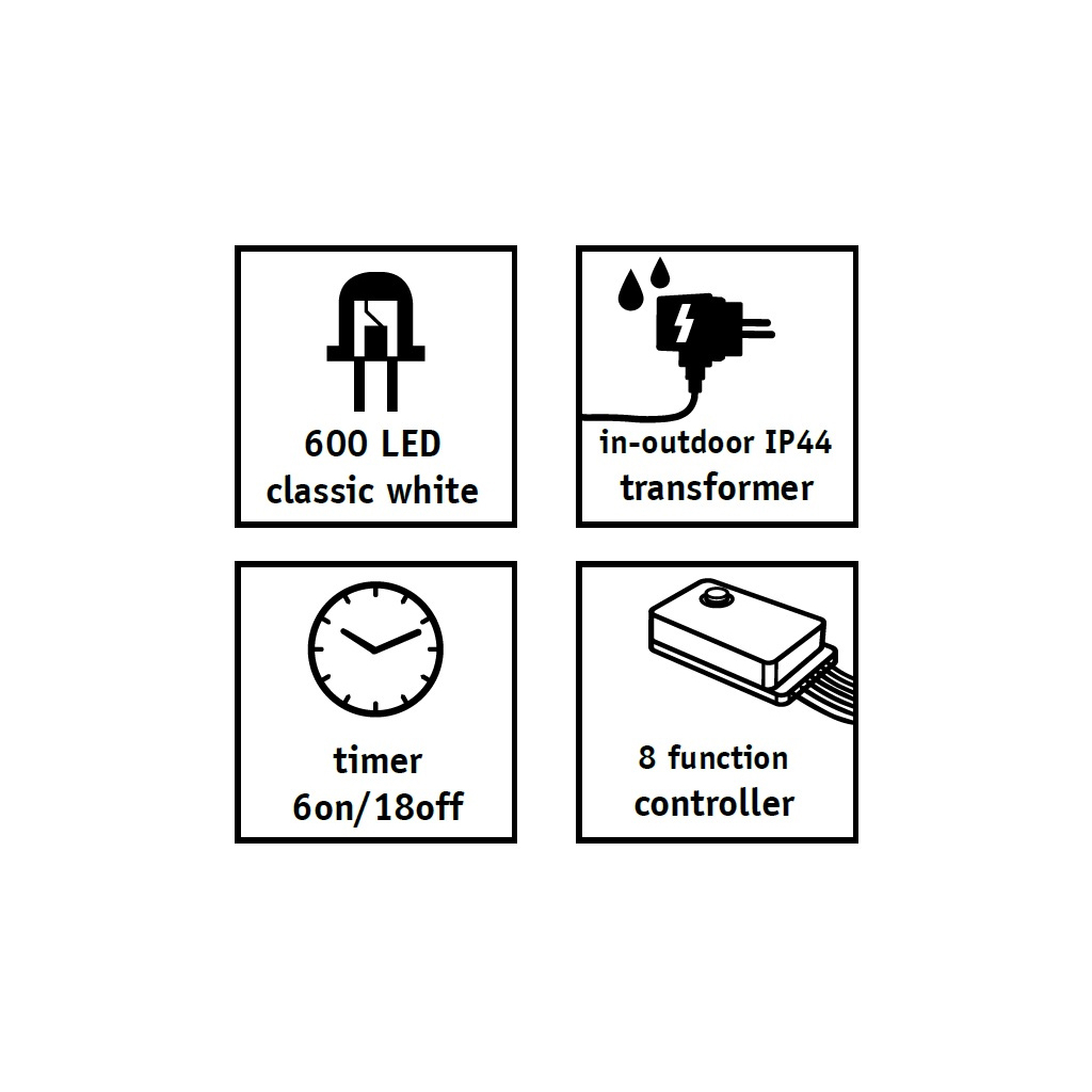 Гірлянда Luca Lighting кластер, срібна струна, 20 м, теплий білий (8718861852684) - зображення 4