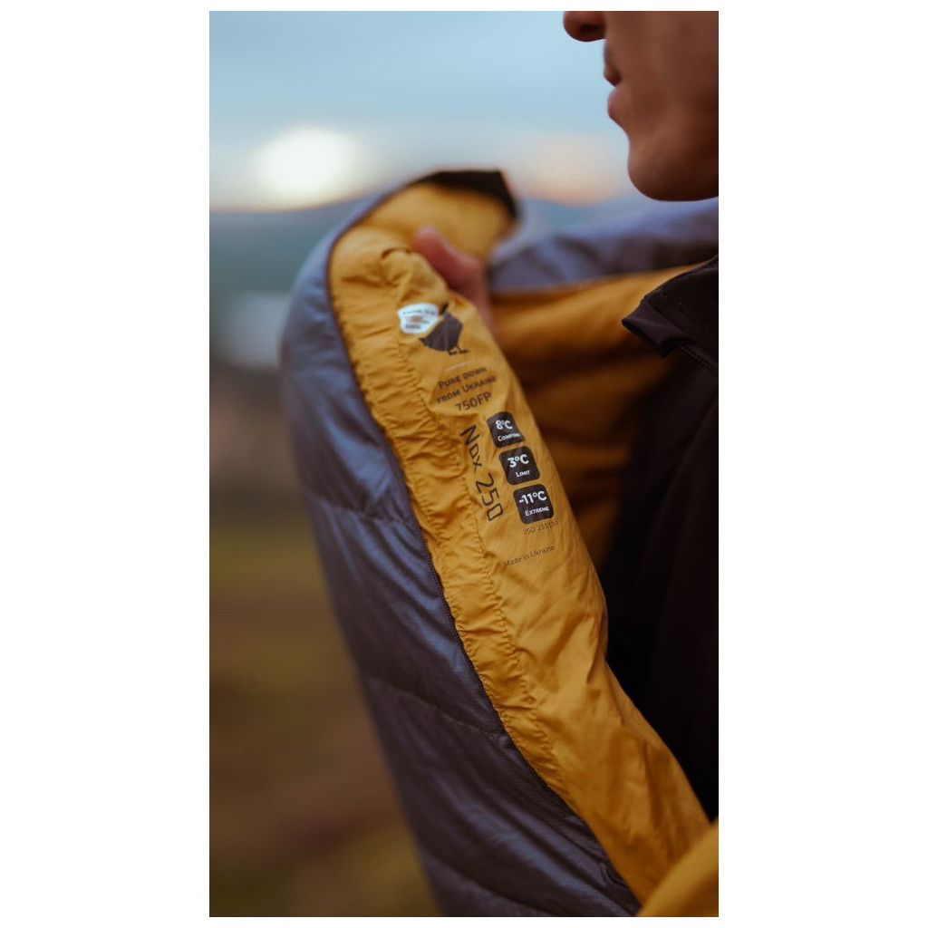 Спальний мішок Turbat Nox пуховий 250 grey/cheddar orange 195 см (012.005.0395) - зображення 12