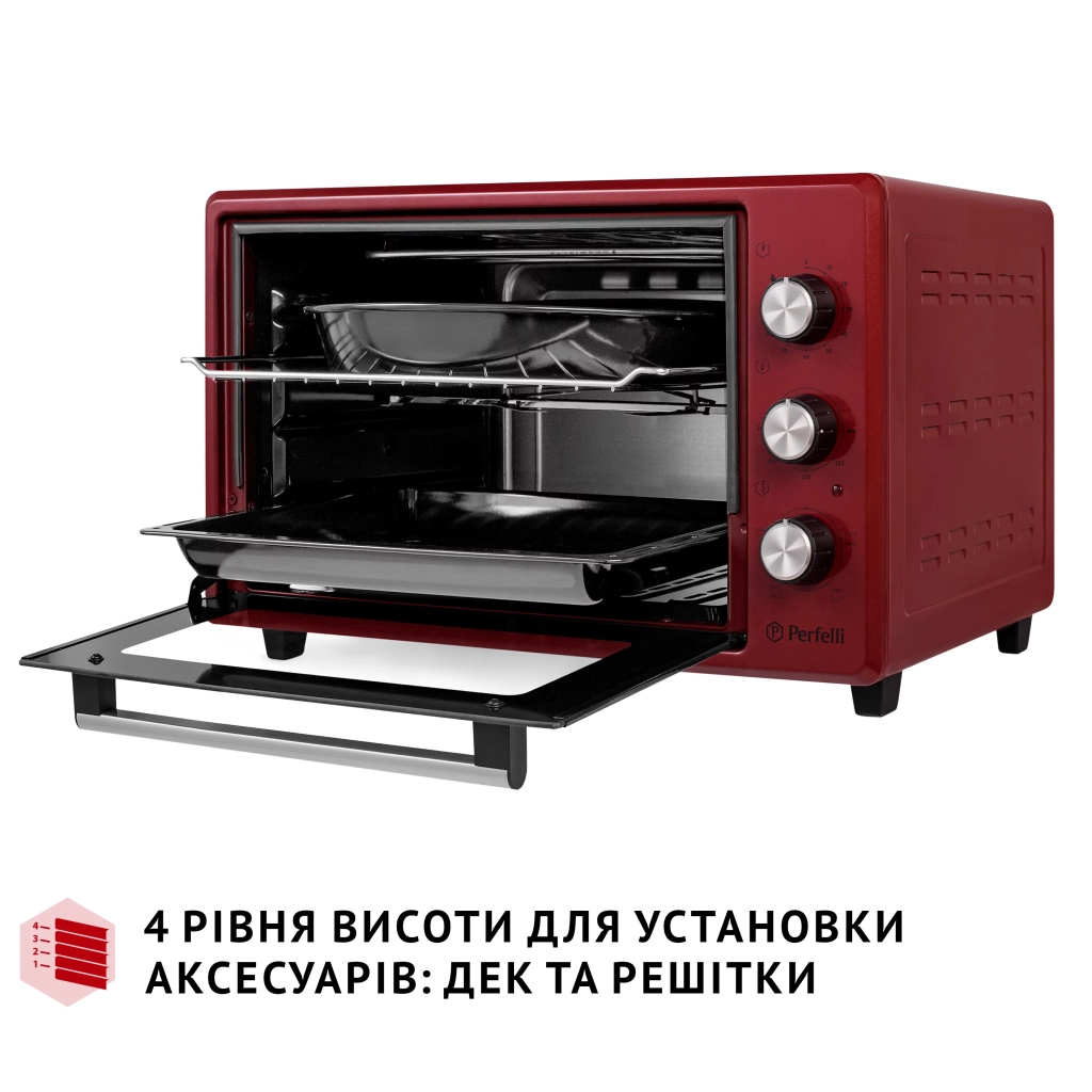 Електропіч Perfelli MIRAGE 37 RED - зображення 6