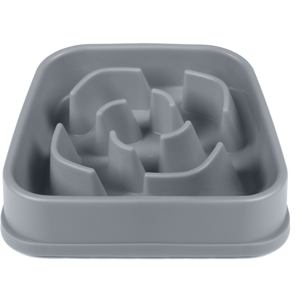 Посуд для собак Dexas Миска Slow Maze Feeder квадратна для повільного годування 960 мл світло-сіра (0084297309923) - зображення 1