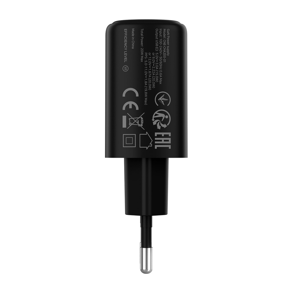Зарядний пристрій Canyon OnCharge 200 20W 1xPD EU Black (CNE-CHA200-11) - зображення 4