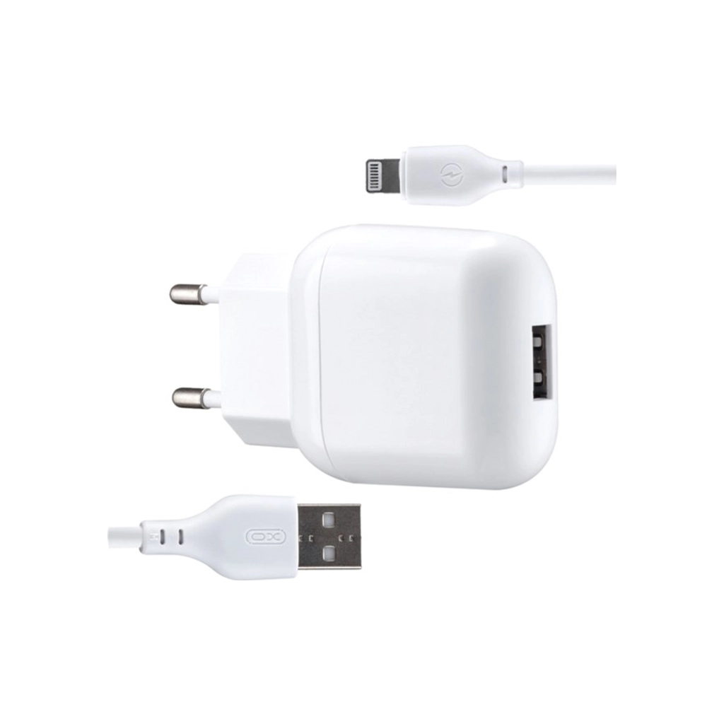 Зарядний пристрій XO L37 2.1A/1USB + cable Lightning White (L37i-WH) - зображення 5