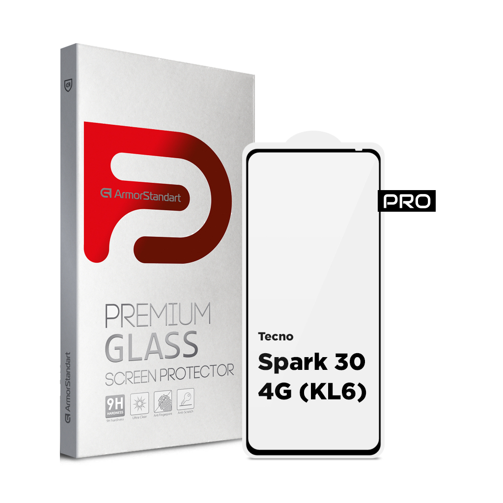 Скло захисне Armorstandart Pro Tecno Spark 30 4G (KL6) Black (ARM81384) - зображення 1
