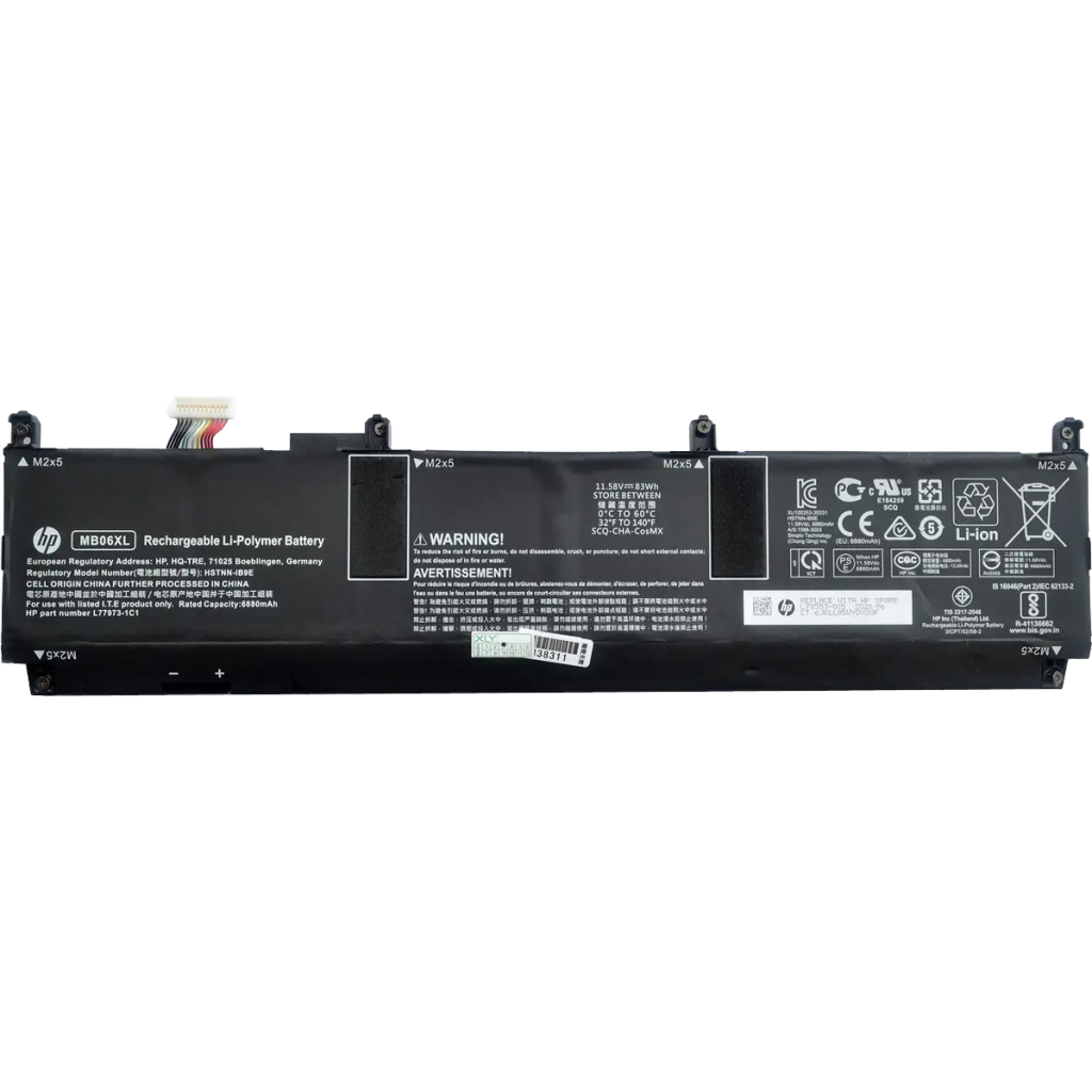 Акумулятор до ноутбука HP ZBook Studio G7 MB06XL, 6880mAh (83Wh), 6cell, 11.58V, Li-ion, black (A47763) - зображення 1