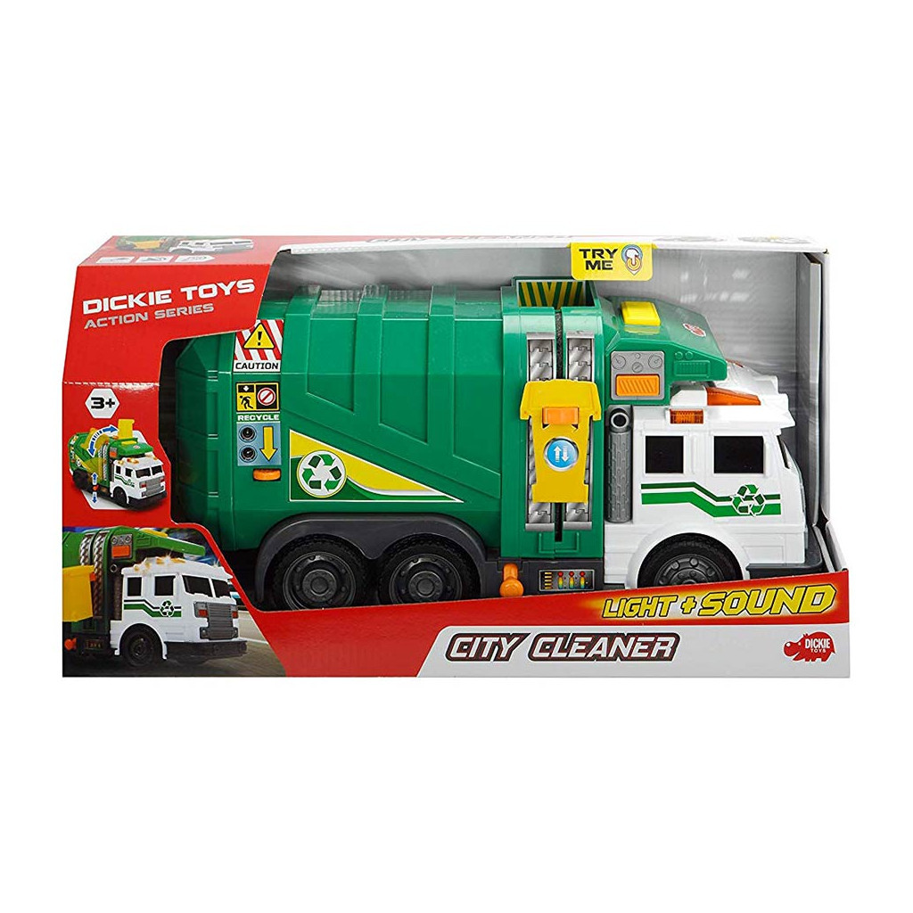 Спецтехніка Dickie Toys Сміттєвоз Чисте місто з контейнером (3308378) - зображення 3