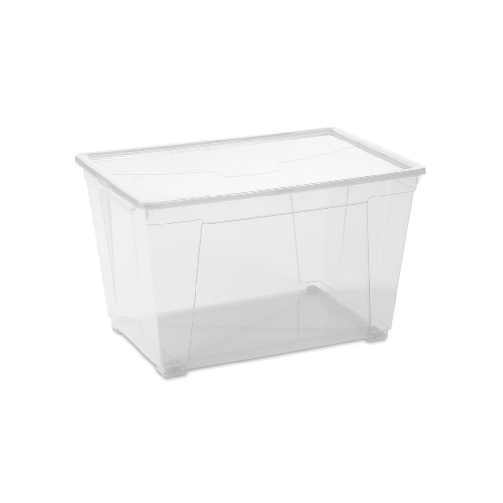 Контейнер для зберігання DEA home Easy прямокутний на колесах Прозорий 80 л (20083) - зображення 1