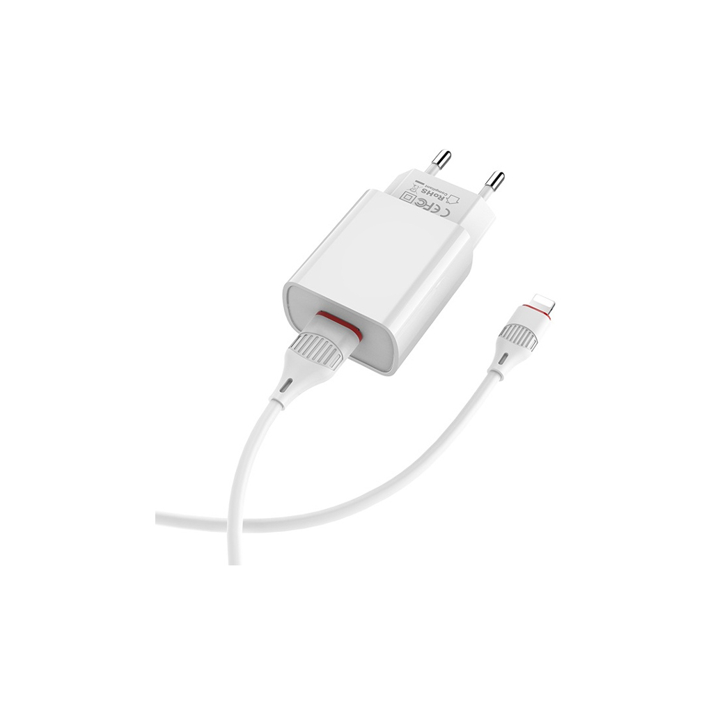 Зарядний пристрій BOROFONE BA20A Sharp charger set(Lightning) White (BA20ALW) - зображення 3