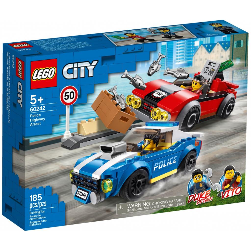 Конструктор LEGO City Police Поліцейський арешт на автостраді 185 деталей (60242) - зображення 1