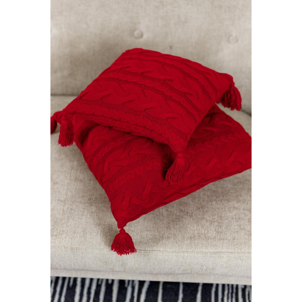 Наволочка Прованс декоративна в'язана Hit Kosa червона 45х45 (031668) - зображення 3