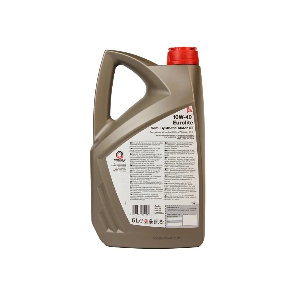 Моторна олива Comma EUROLITE 10W40 5л (EUROLITE 10W40 5L) - зображення 2