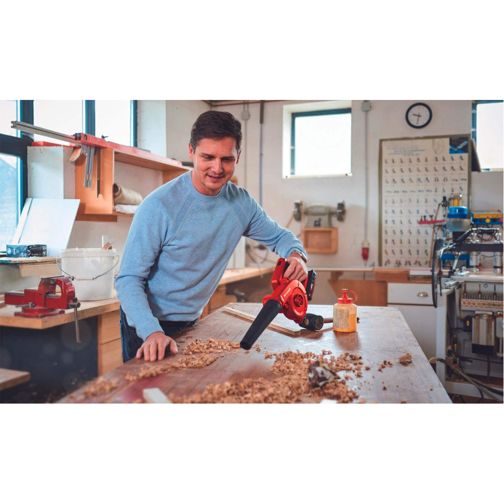 Повітродувка Einhell TE-CB 18/180 Li - Solo, 18В, 130/180 км/г, 3 насадки (без АКБ та ЗП) (3408001) - зображення 7