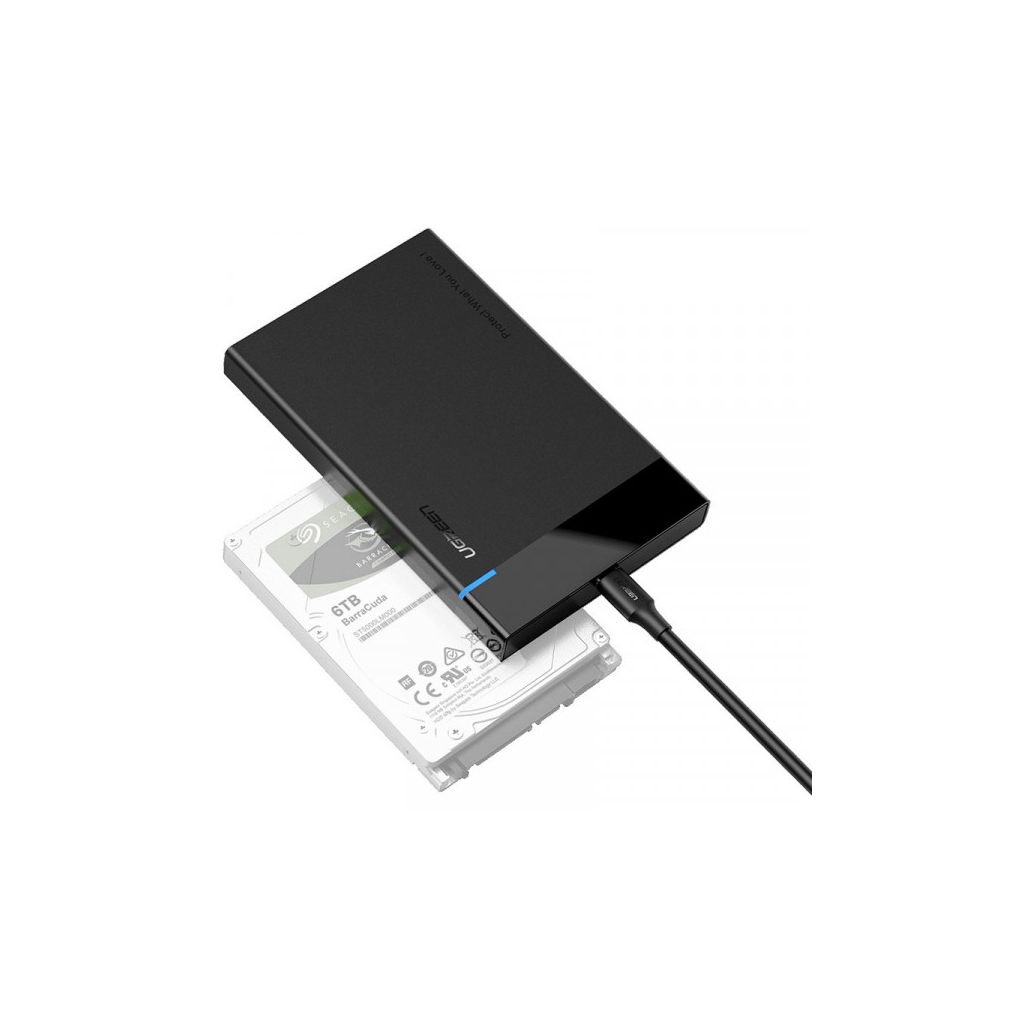 Кишеня зовнішня UGREEN USB 3.1 to 2.5" HDD/SSD US221 black (50743) - зображення 2