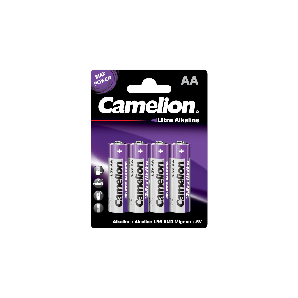 Батарейка Camelion AA LR6 Ultra Alkaline * 4 (LR6-BP4UT) - зображення 1