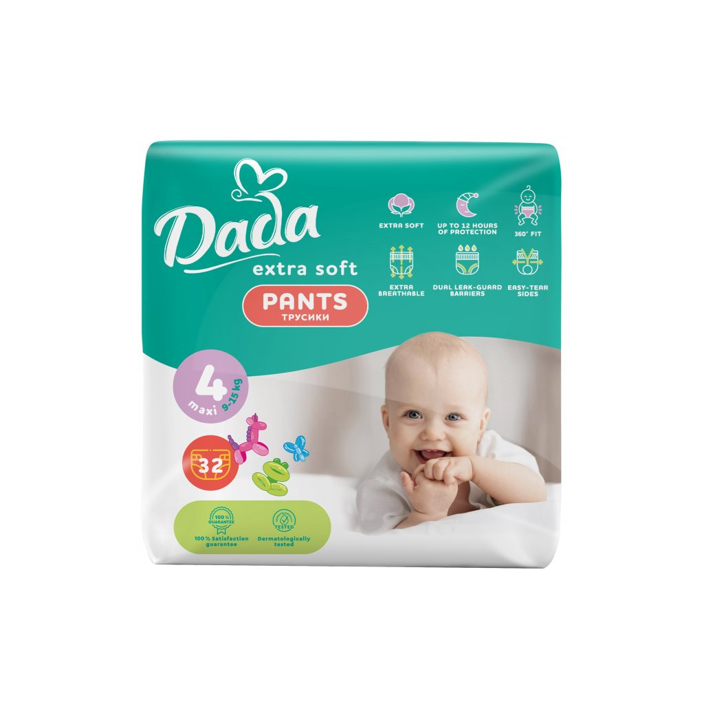 Підгузки Dada Extra Soft 4 Maxi (9-15 кг) 32 шт (4820174980689) - зображення 1