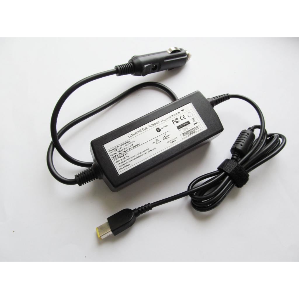 Блок живлення до ноутбуку AlSoft [car 12В-16В] Lenovo 90W 20V, 4.5A, роз'єм прямокут. + 2*USB (A40288) - зображення 2